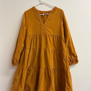 Flawed Gem! Anthropologie Pilcro  Corduroy Laney Yellow Gold Dress